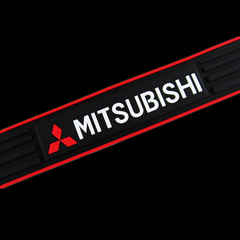 For Mitsubishi Red/Black Rubber Car Door Scuff Sill Cover Panel Step Protector - Image 2