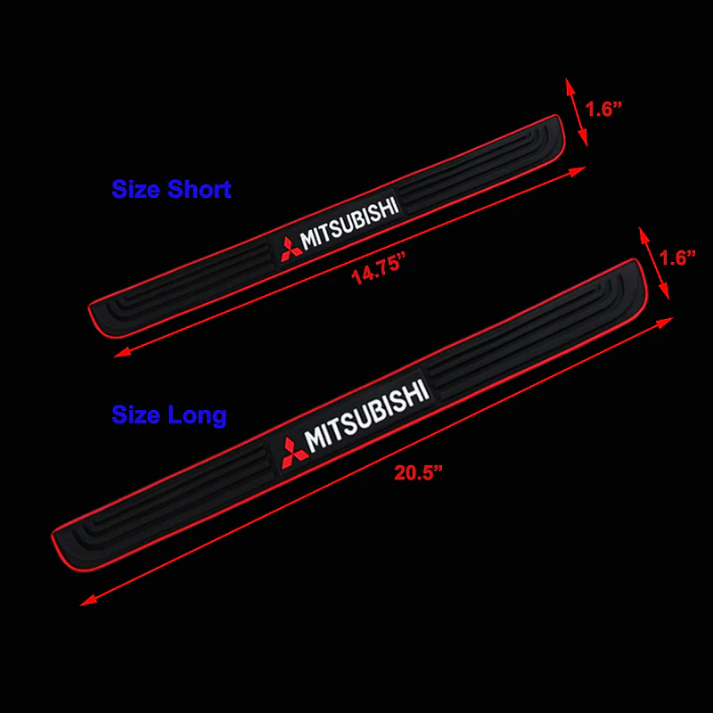For Mitsubishi Red/Black Rubber Car Door Scuff Sill Cover Panel Step Protector - Image 5