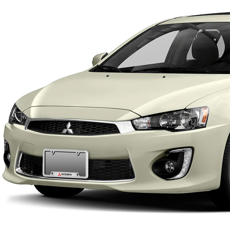 2 pcs Set For MITSUBISHI Stainless Steel Silver License Plate Frame Metal New - Image 4