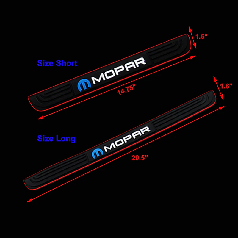 For MOPAR 4PCS Black Rubber Car Door Scuff Sill Cover Panel Step Protector New - Image 3