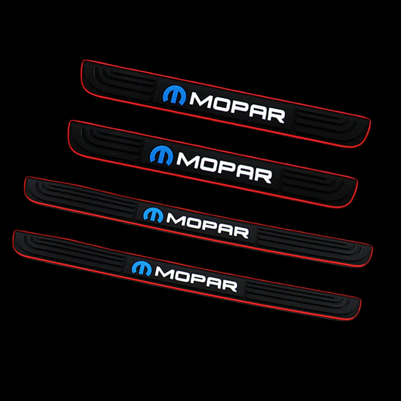 For MOPAR 4PCS Black Rubber Car Door Scuff Sill Cover Panel Step Protector New - Image 4
