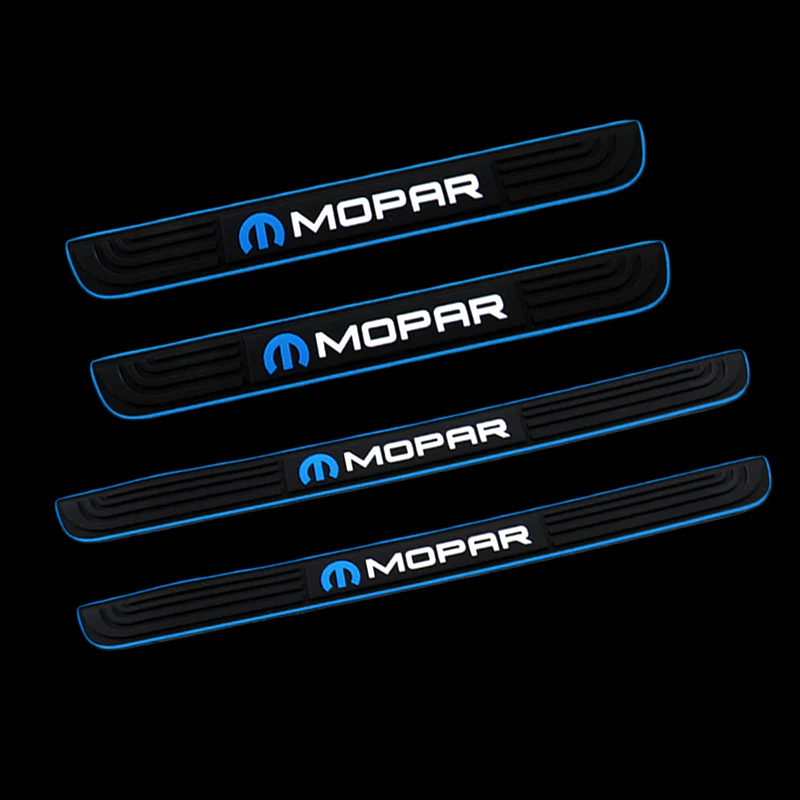 For MOPAR 4PCS Blue Rubber Car Door Scuff Sill Cover Panel Step Protector New - Image 2
