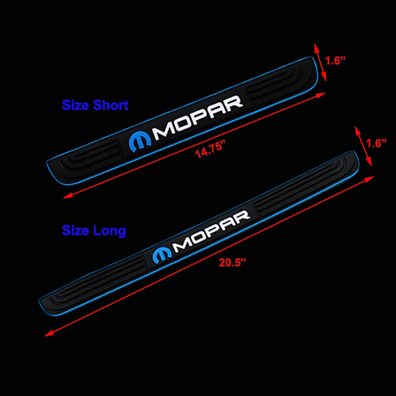 For MOPAR 4PCS Blue Rubber Car Door Scuff Sill Cover Panel Step Protector New - Image 4