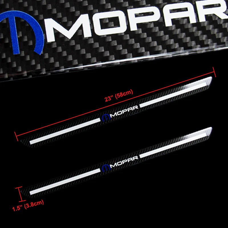 For MOPAR Carbon Fiber Car Door Welcome Plate Sill Scuff Cover Decal Sticker 4pc Set - Image 2