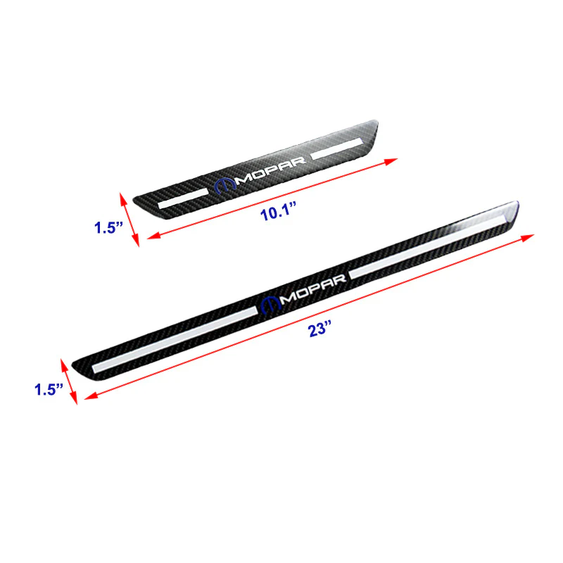 For MOPAR Carbon Fiber Car Door Welcome Plate Sill Scuff Cover Decal Sticker 4pc Set - Image 4