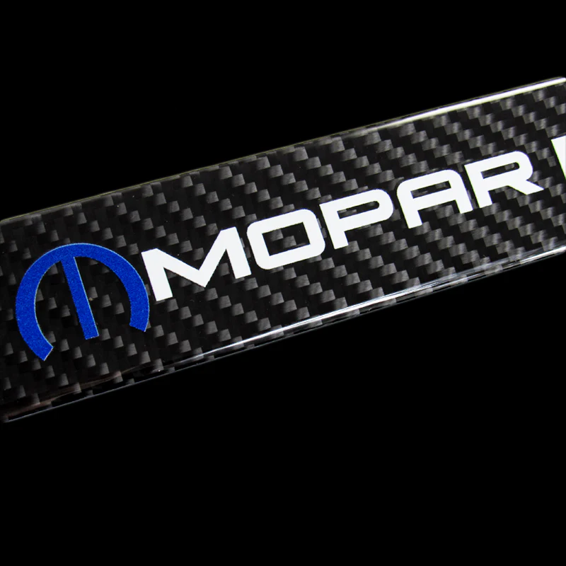 For MOPAR Carbon Fiber Car Front Door Welcome Plate Sill Scuff Cover Decal Sticker 2pc Set - Image 2