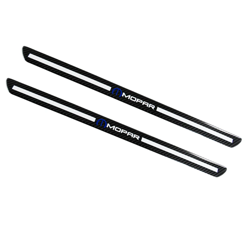 For MOPAR Carbon Fiber Car Front Door Welcome Plate Sill Scuff Cover Decal Sticker 2pc Set - Image 5