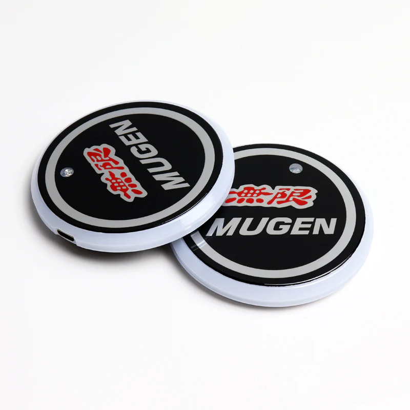 For MUGEN Switchable 7 Color LED Cup Holder Car Button Mat Atmosphere Light 2PCS - Image 4