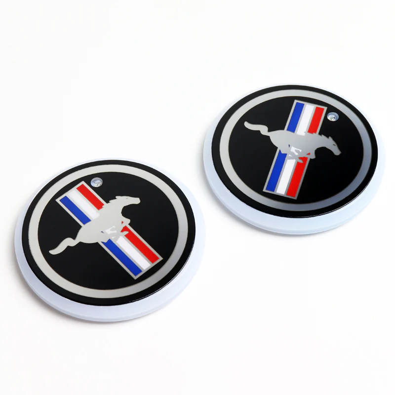 For Mustang Colorful LED Car Cup Holder Pad Mat Interior Atmosphere Lights 2PCS - Image 2