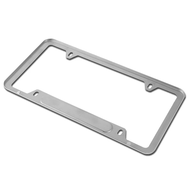 2 PCS Set Ford Racing Stainless Steel License Plate Frame Silver Metal New - Image 6