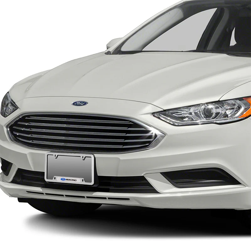 2 PCS Set Ford Racing Stainless Steel License Plate Frame Silver Metal New - Image 7