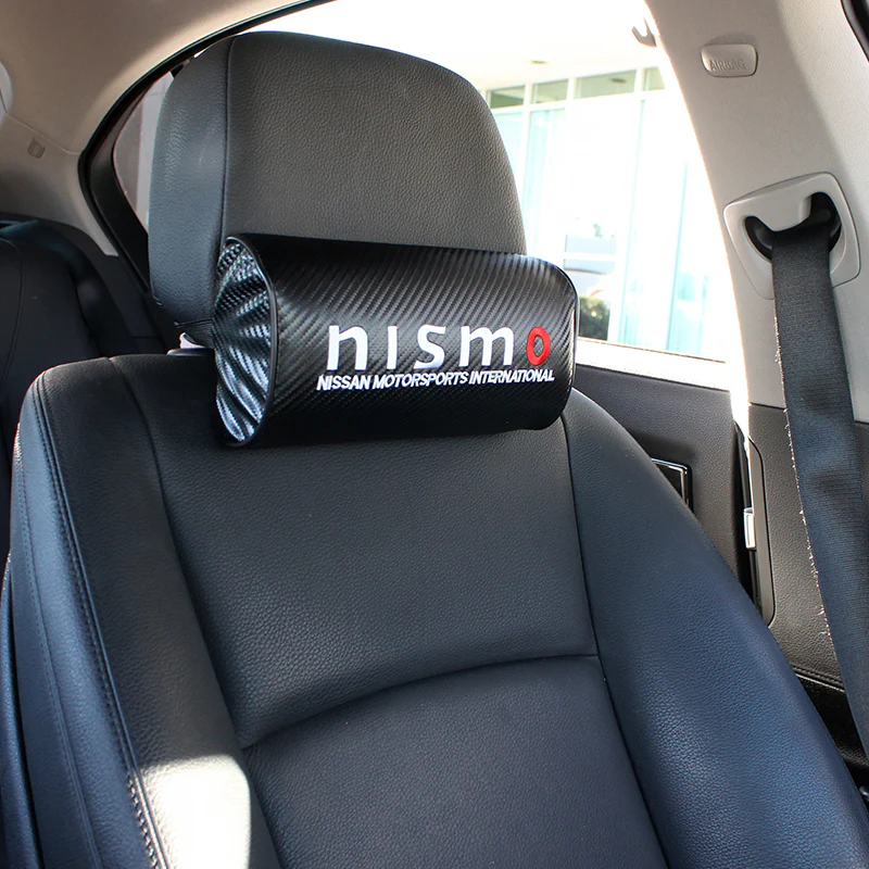 For NISMO Carbon Look Embroidery Car neck rest pillow & Car seat belt cover Set - Image 2