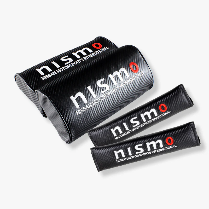 For NISMO Carbon Look Embroidery Car neck rest pillow & Car seat belt cover Set - Image 5