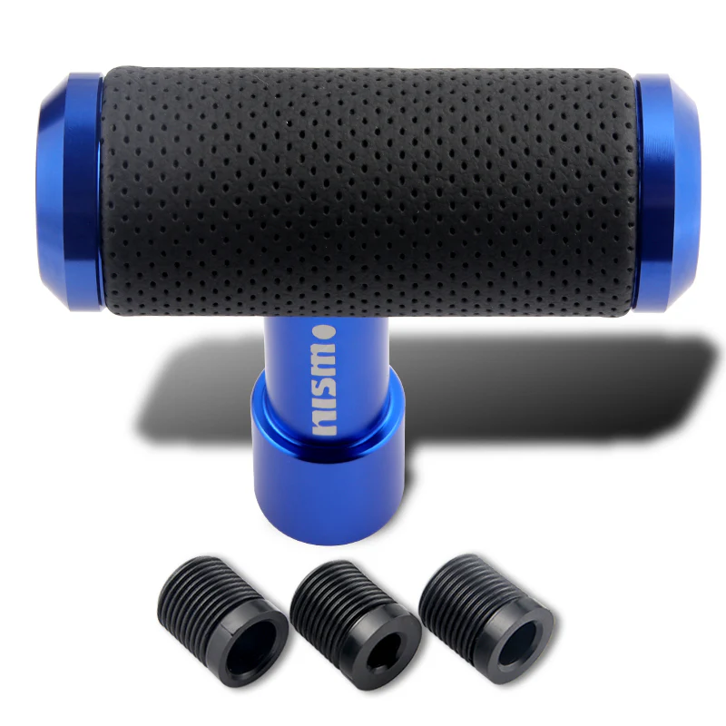 For NISMO Leather Car Shift Knob Aircraft Joystick Transmission Racing Gear Blue - Image 2