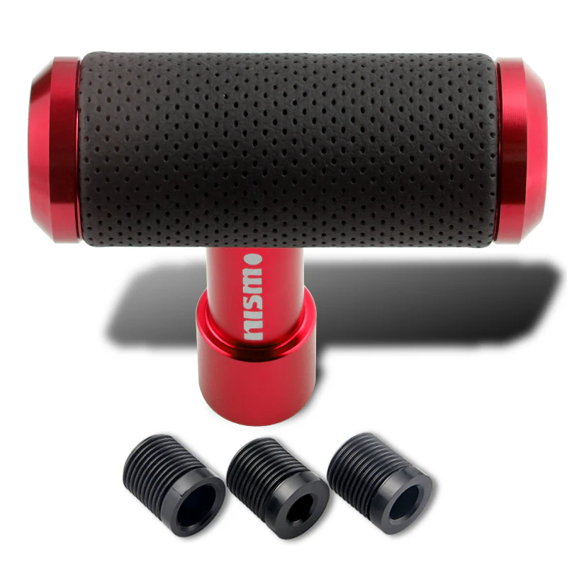 For NISMO Leather Car Shift Knob Aircraft Joystick Transmission Racing Gear Red - Image 2