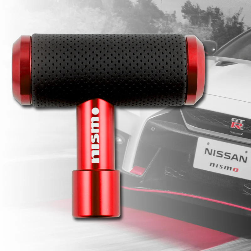 For NISMO Leather Car Shift Knob Aircraft Joystick Transmission Racing Gear Red - Image 4