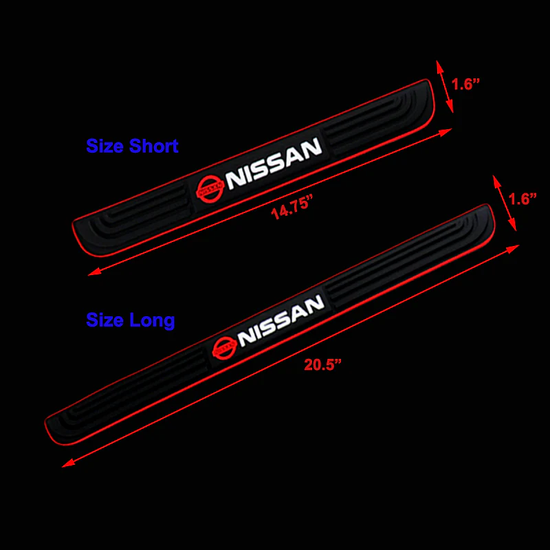 For Nissan 4PCS Black Rubber Car Door Scuff Sill Cover Panel Step Protector - Image 3