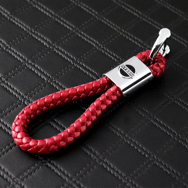 Nissan Red BV Style Calf Leather Keychain - Image 4