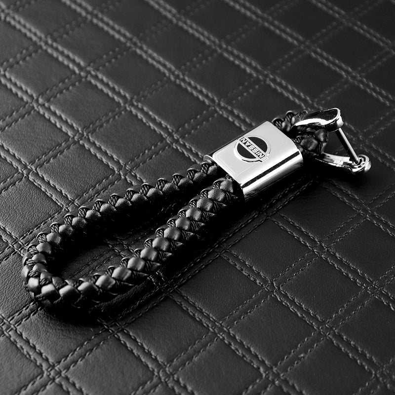 Nissan Black BV Style Calf Leather Keychain - Image 4