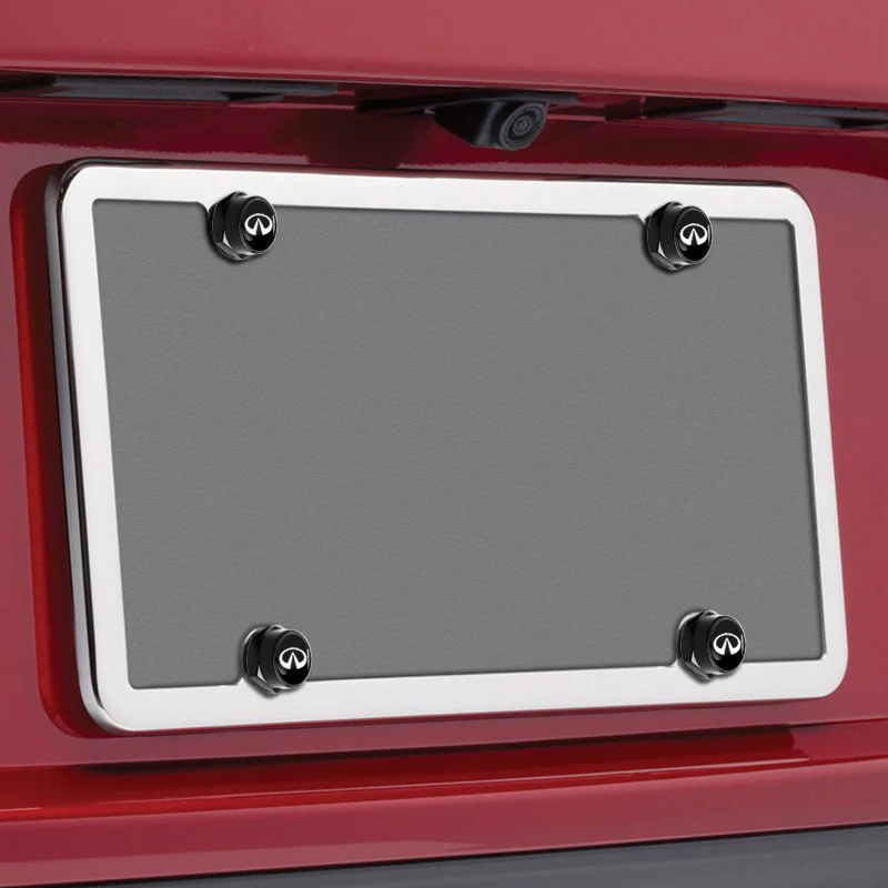 For INFINITI Metal License Plate Frame Screw Bolt Cap Cover Holder 4PCS - Image 6