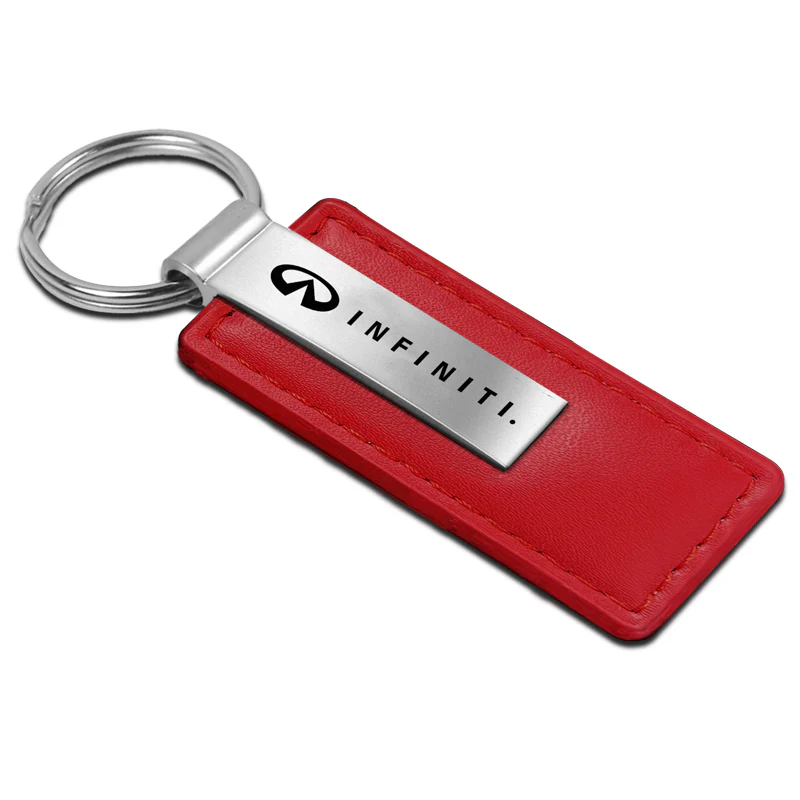 For NISSAN INFINITI New Key Ring RED Leather Rectangular Keychain - KC1542.INF - Image 3
