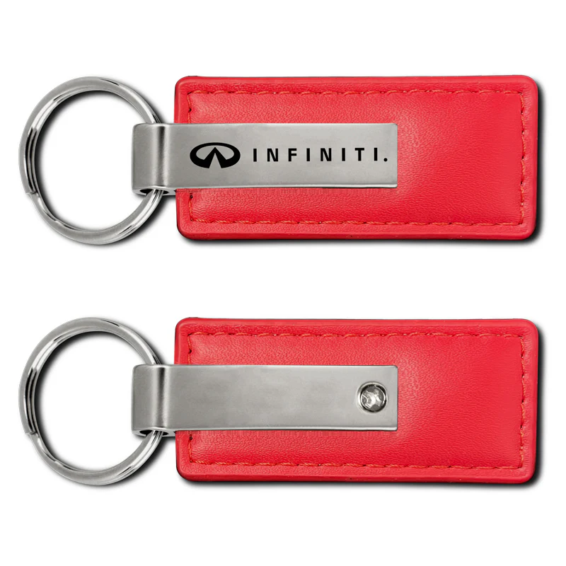 For NISSAN INFINITI New Key Ring RED Leather Rectangular Keychain - KC1542.INF - Image 4