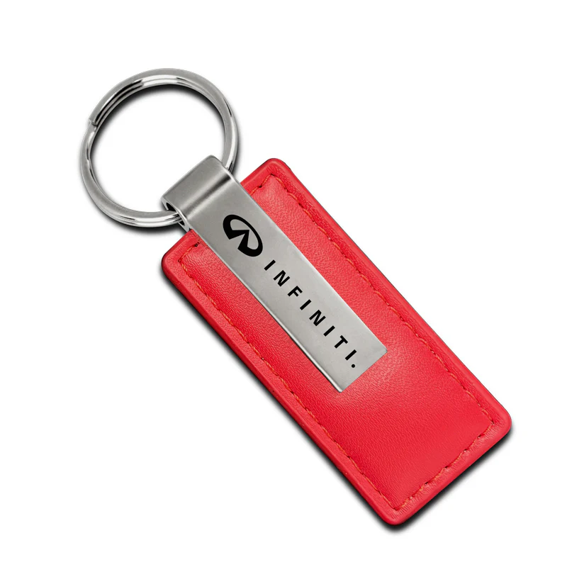 For NISSAN INFINITI New Key Ring RED Leather Rectangular Keychain - KC1542.INF - Image 5