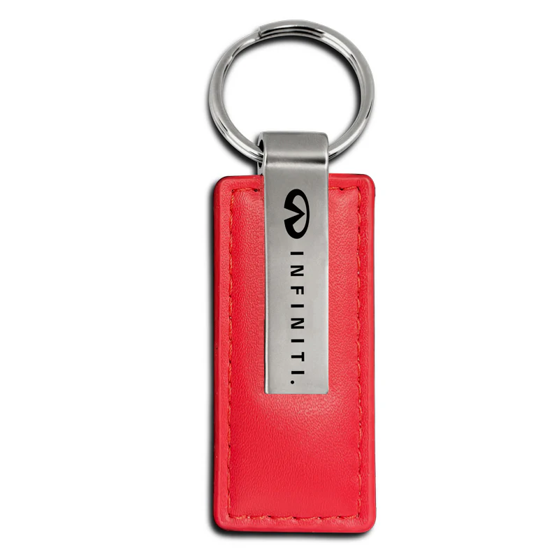 For NISSAN INFINITI New Key Ring RED Leather Rectangular Keychain - KC1542.INF - Image 7