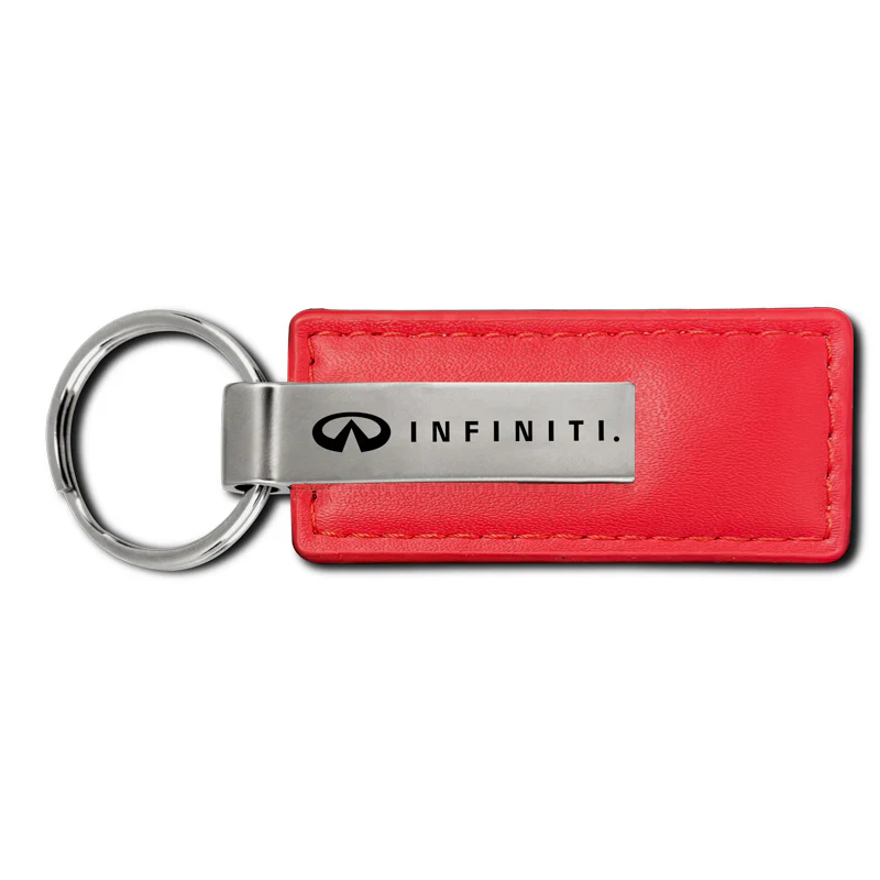 For NISSAN INFINITI New Key Ring RED Leather Rectangular Keychain - KC1542.INF - Image 8