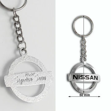 Nissan Logo DIE CAST Chrome Metal Key Fob Keyring Keychain Lanyard Pilot - Image 2