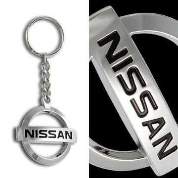 Nissan Logo DIE CAST Chrome Metal Key Fob Keyring Keychain Lanyard Pilot - Image 3