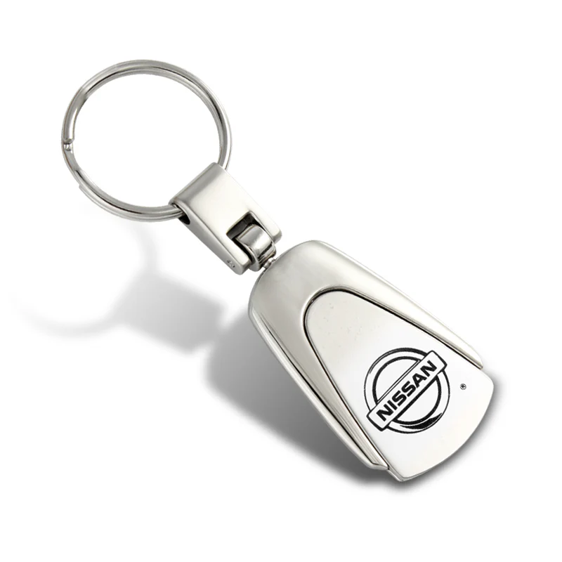 For Nissan Logo Tear Drop Authentic Chrome Key Fob Keyring Keychain Lanyard - Image 3