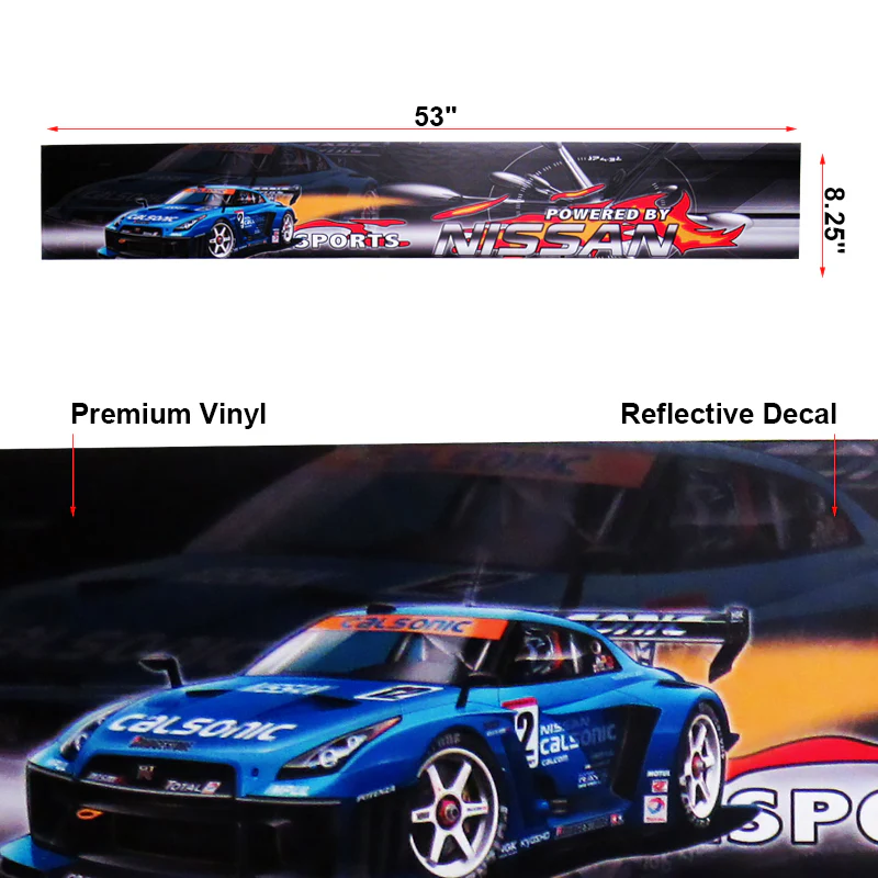 For NISSAN NISMO GT-R MOTORSPORTS Car Window Windshield Vinyl Banner Decal Sticker - Image 2