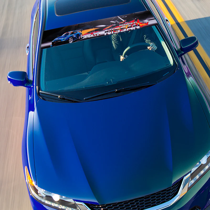 For NISSAN NISMO GT-R MOTORSPORTS Car Window Windshield Vinyl Banner Decal Sticker - Image 3
