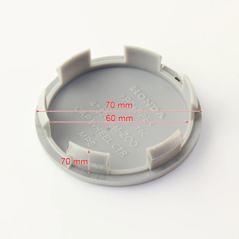 Honda Set of Four Silver and Black Wheel Center Caps (69mm) - Image 3