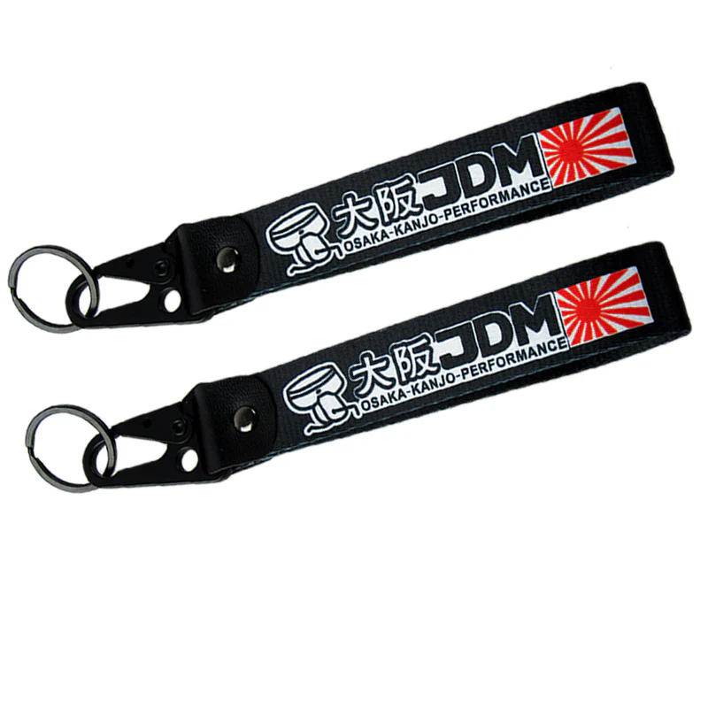 For OSAKA-KANJO JDM Lanyard Nylon Backpack Key Ring Hook Strap Metal Keychain X2 - Image 3