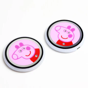 For PEPAPIG Switchable 7 Color LED Cup Holder Car Button Mat Atmosphere Light 2PCS - Image 2