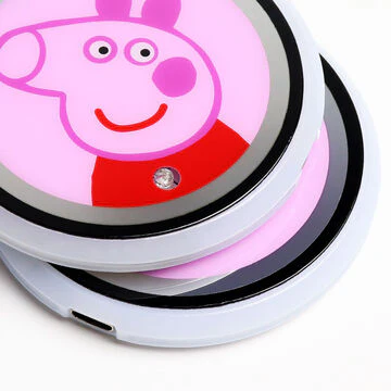For PEPAPIG Switchable 7 Color LED Cup Holder Car Button Mat Atmosphere Light 2PCS - Image 4