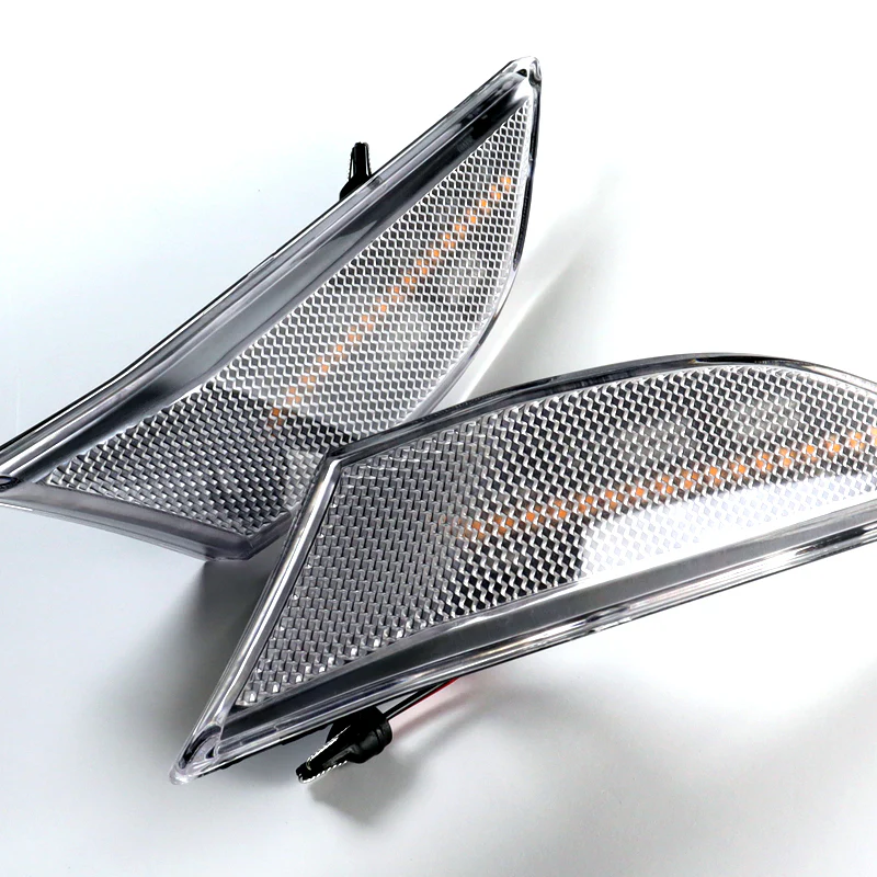 For 2012–2016 Porsche 911 Carrera Amber LED Turn Signal Bumper Side Marker Lights -Clear Lens - Image 2