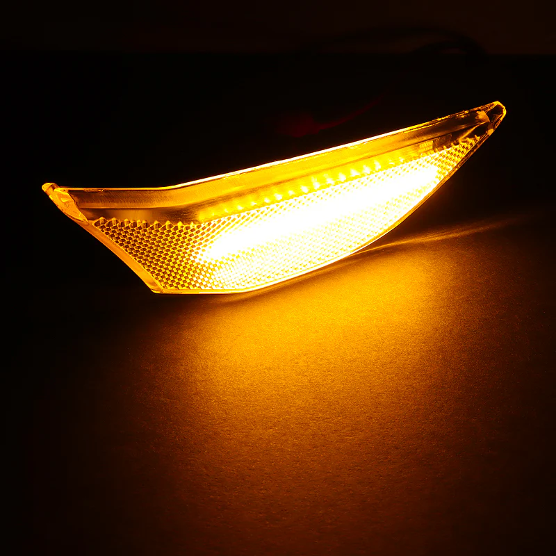 For 2012–2016 Porsche 911 Carrera Amber LED Turn Signal Bumper Side Marker Lights -Clear Lens - Image 4