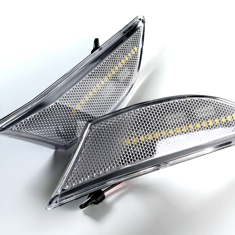 For 2012–2016 Porsche 911 Carrera White LED Turn Signal Bumper Side Marker Lights -Clear Lens - Image 2