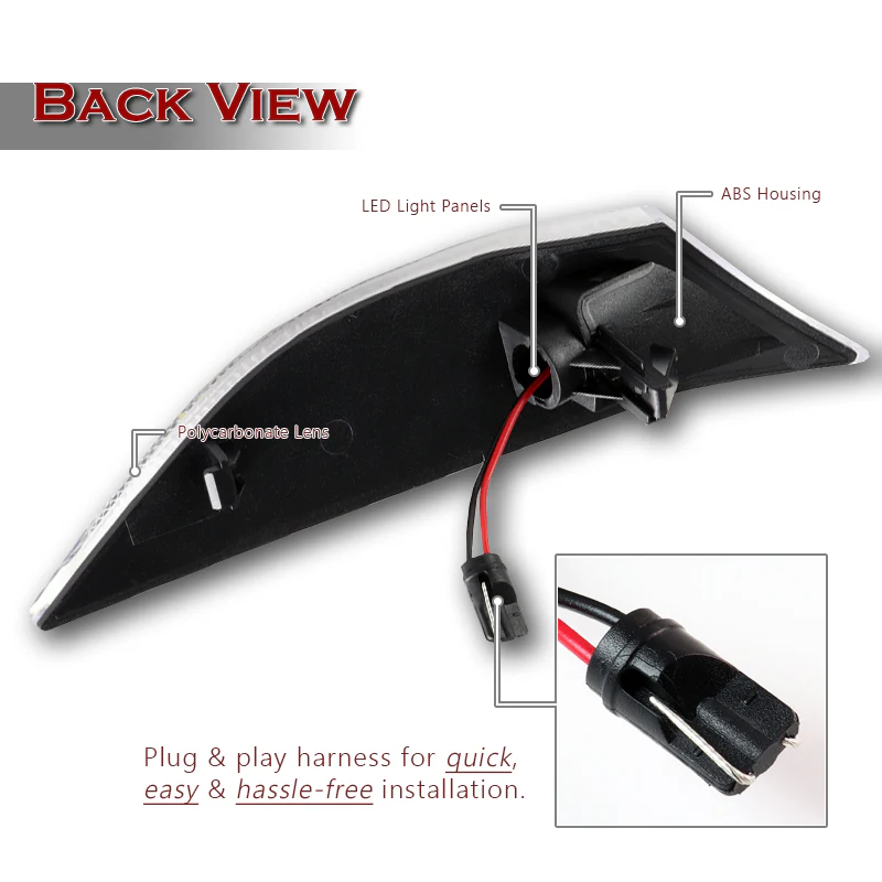 For 2012–2016 Porsche 911 Carrera White LED Turn Signal Bumper Side Marker Lights -Clear Lens - Image 3