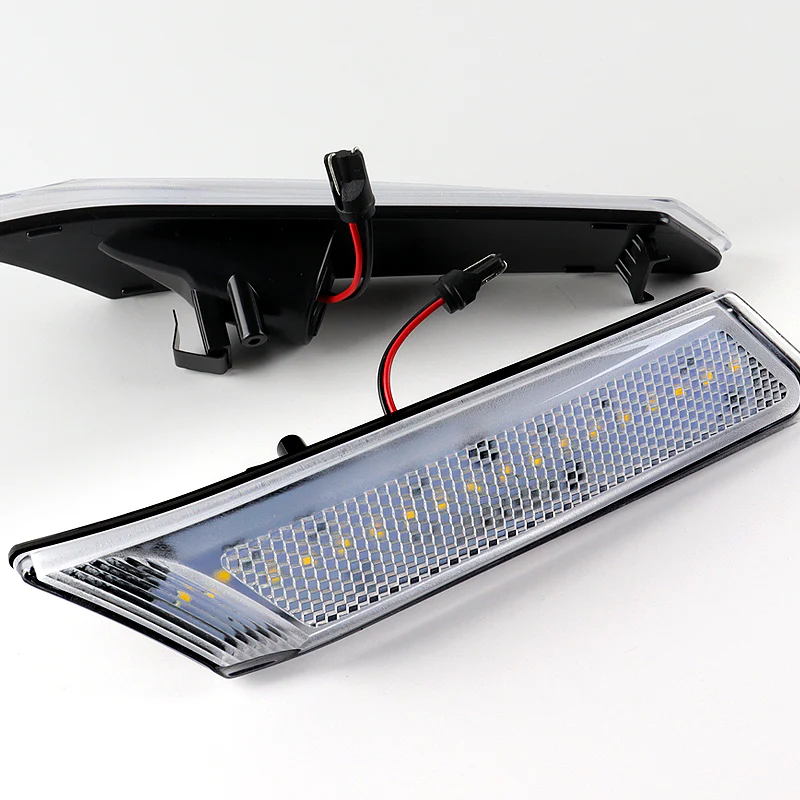 For 2005–2012 Porsche Boxster / Carrera / Cayman White LED Turn Signal Bumper Side Marker Lights -Clear Lens - Image 2