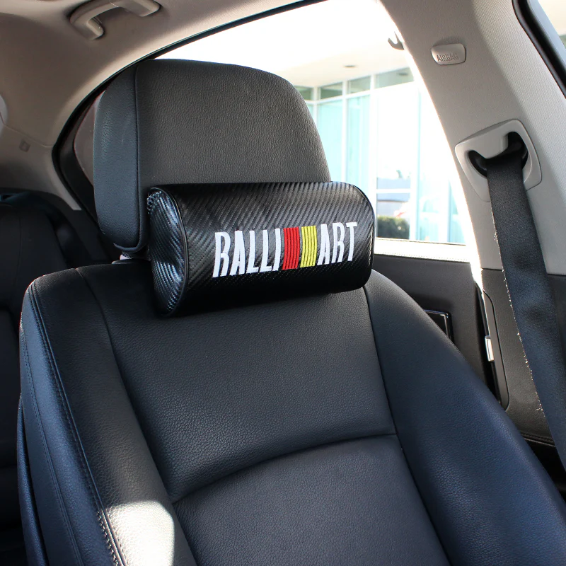 For RALLIART Car Seat neck rest pillow & 2pcs Car seat belt cover for EVO Set - Image 2