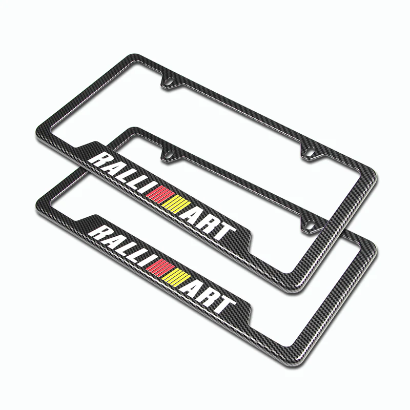 For RALLIART MITSUBISHI Carbon Fiber Look License Plate Frame ABS X2 - Image 3