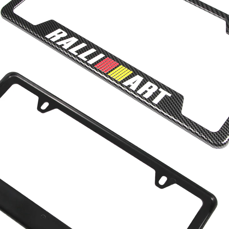 For RALLIART MITSUBISHI Carbon Fiber Look License Plate Frame ABS X2 - Image 6