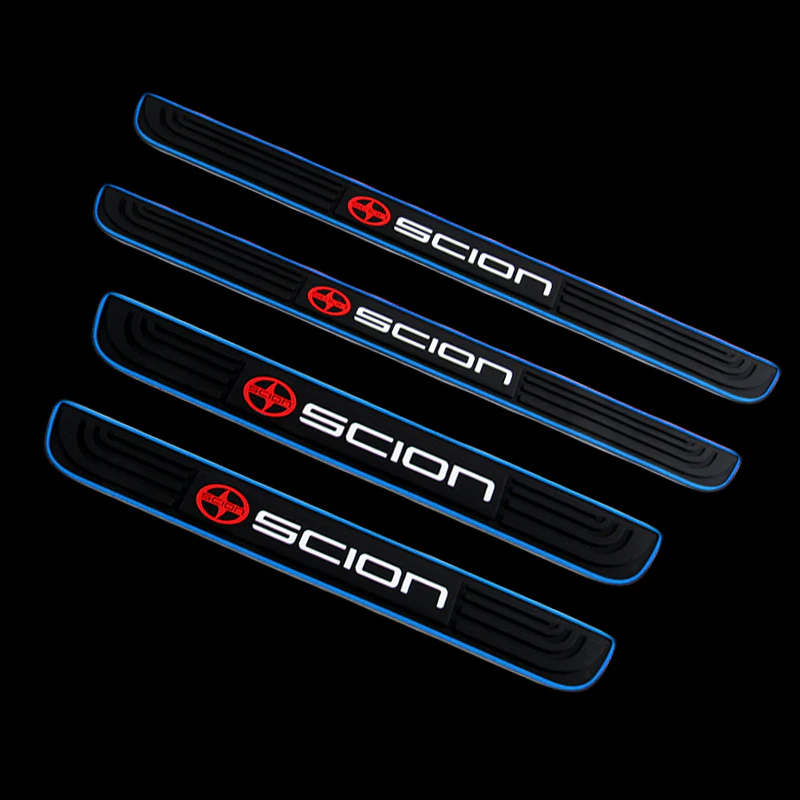 For SCION Blue trimmed Rubber Car Door Scuff Sill Cover Panel Step Protector 4PCS NEW - Image 3