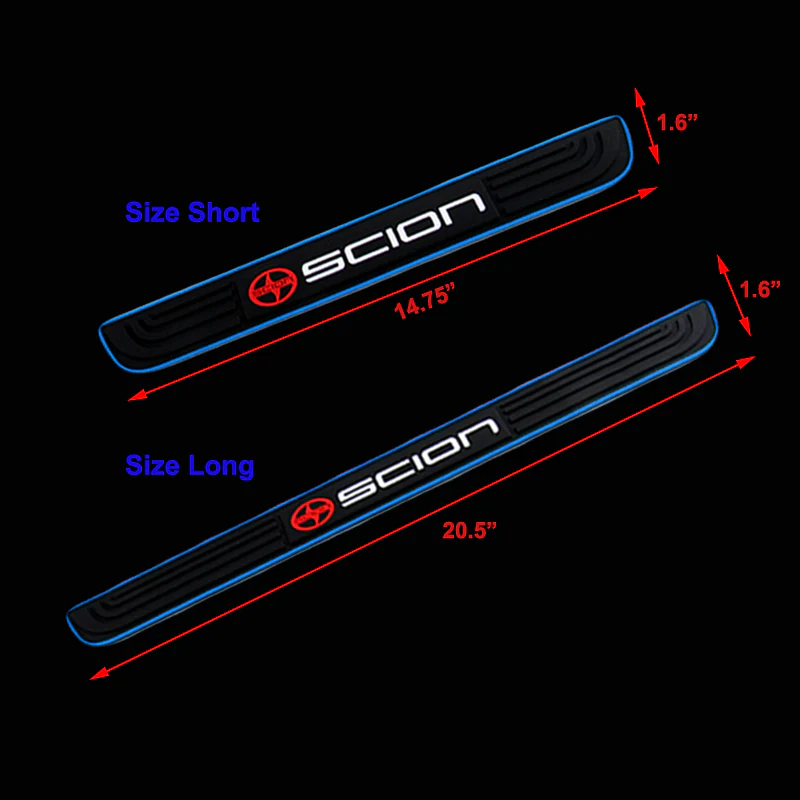 For SCION Blue trimmed Rubber Car Door Scuff Sill Cover Panel Step Protector 4PCS NEW - Image 6