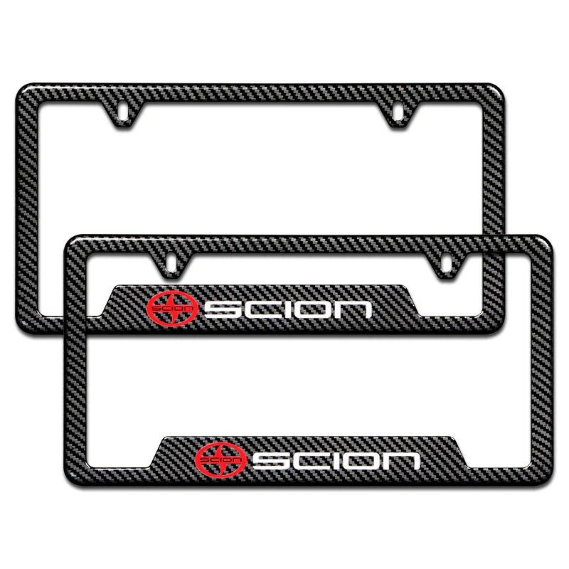 For SCION Carbon Fiber Look License Plate Frame ABS X2 - Image 2