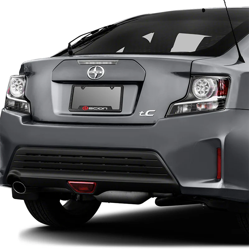 For SCION Carbon Fiber Look License Plate Frame ABS X2 - Image 4